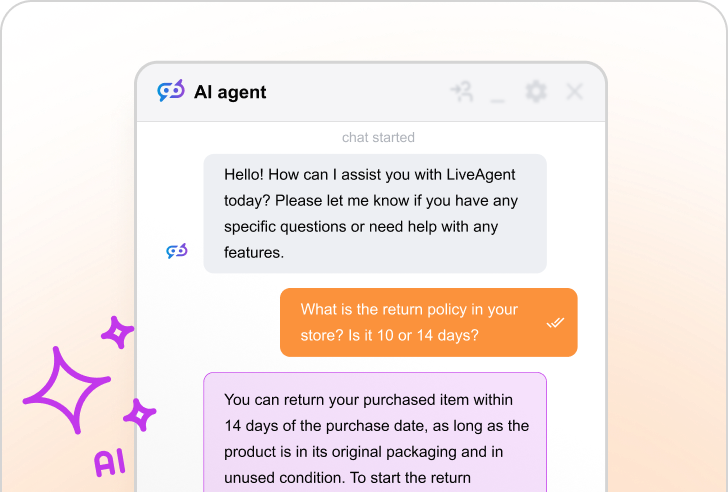 LiveAgent AI Chatbot feature