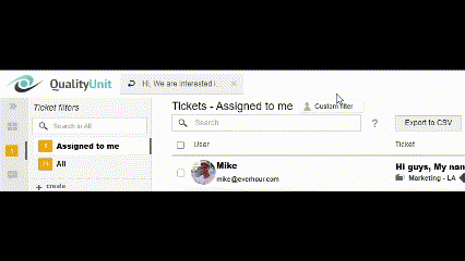 LiveAgent - Impormasyon ng ticket requester sa ticket tabs