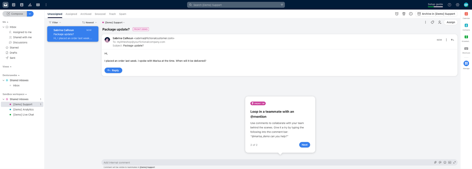 Ang Front's Ticket Environment