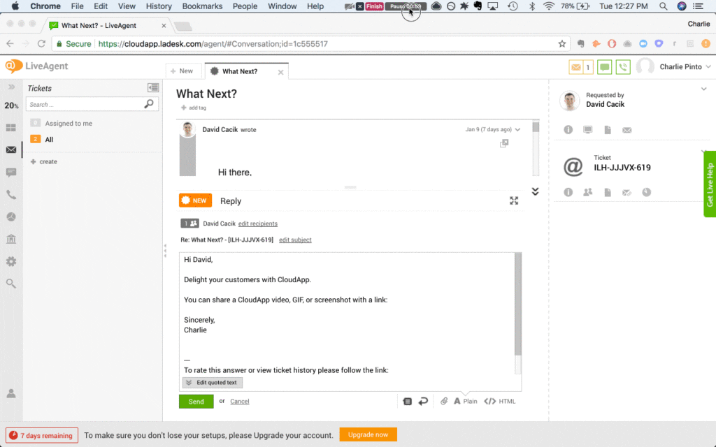 CloudApp drag and drop integration
