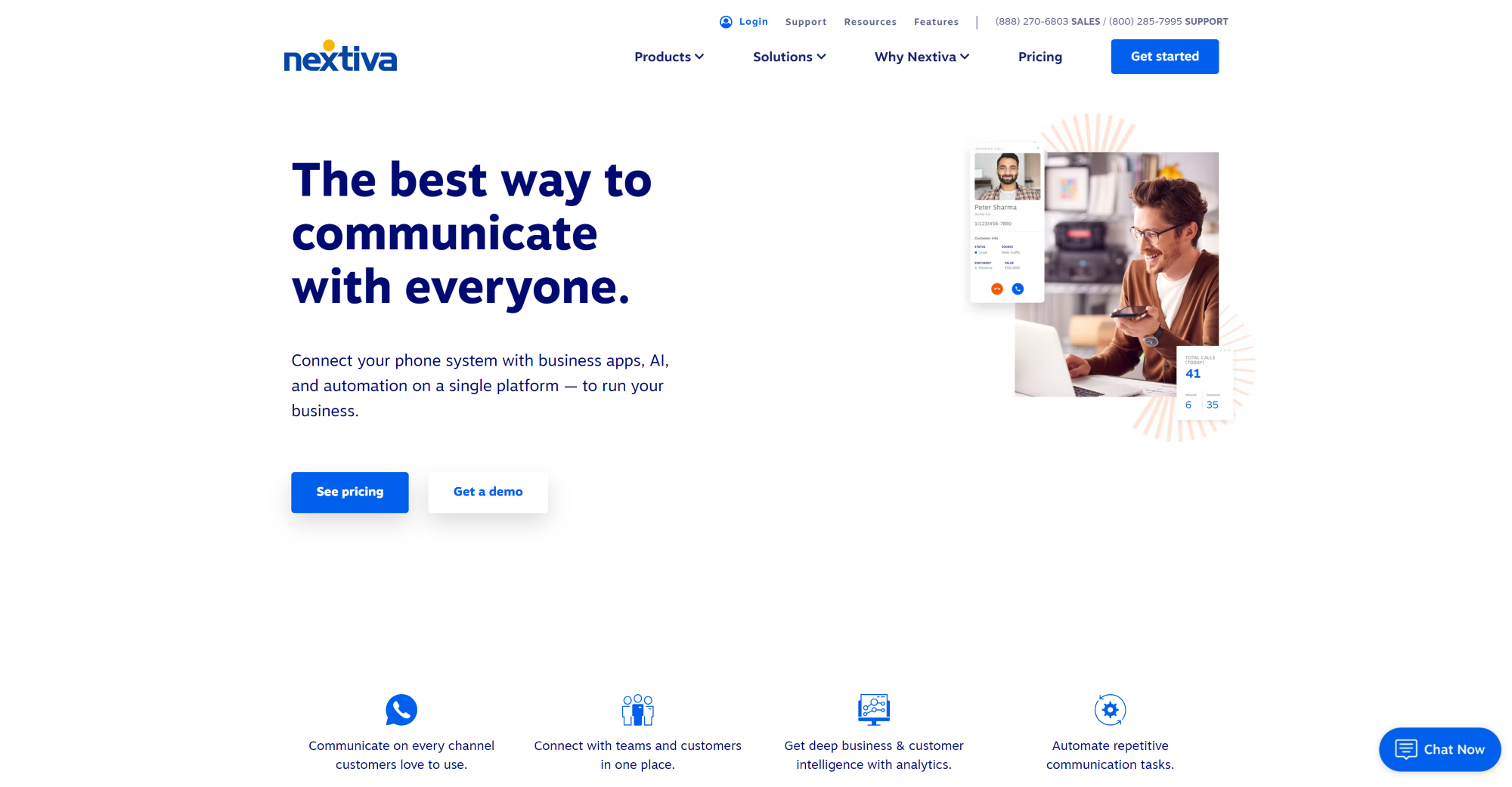 Nextiva Call Center Software Homepage