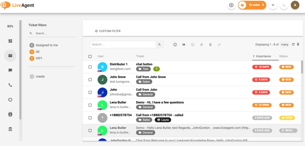 LiveAgent All Tickets