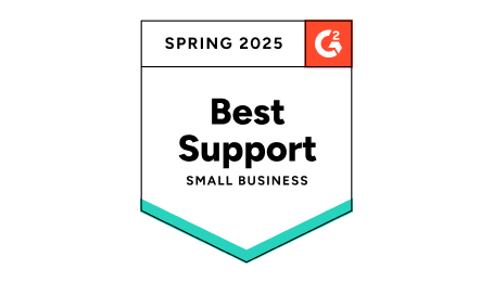 Best support for smart business, G2 badge