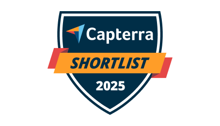 Capterra shortlist badge for favorite help desk software 2025