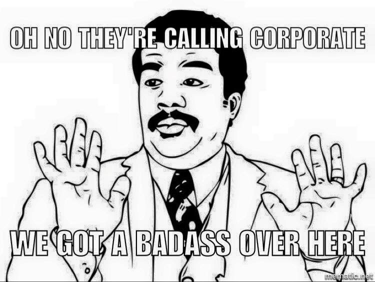 Customer service meme about angry customer