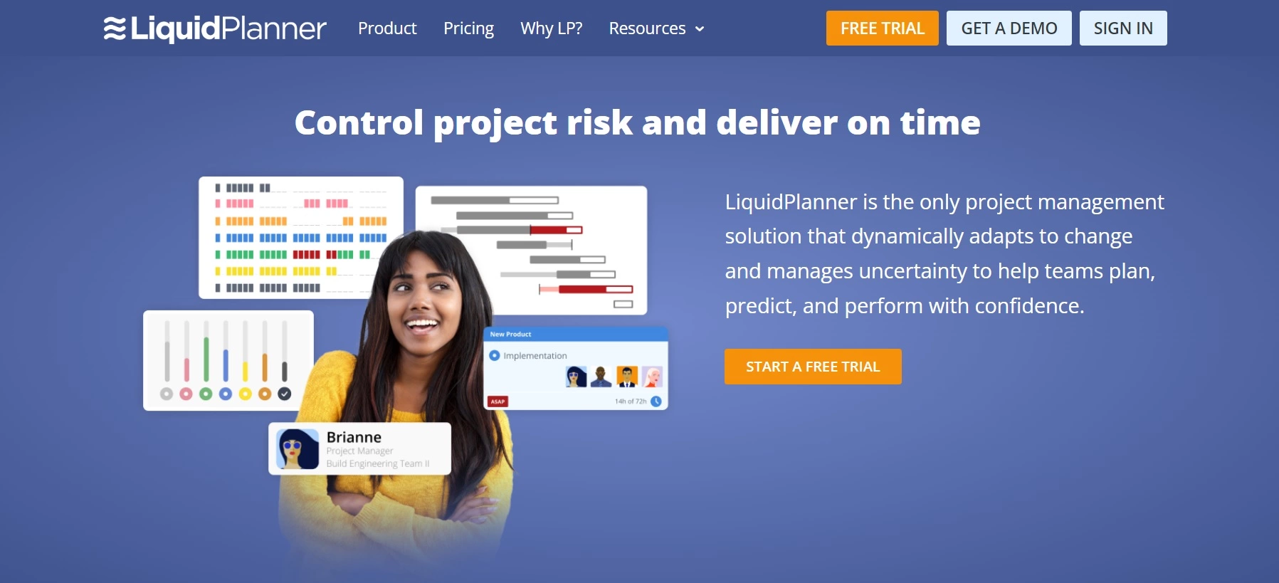 Ang home page ng LiquidPlanner - isang project management solution na tumutulong sa iyong kontrolin ang mga proyekto at maghatid ng lahat sa tamang oras.