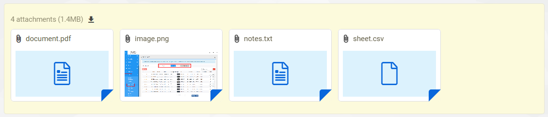 The revamped design of ticket attachments of LiveAgent