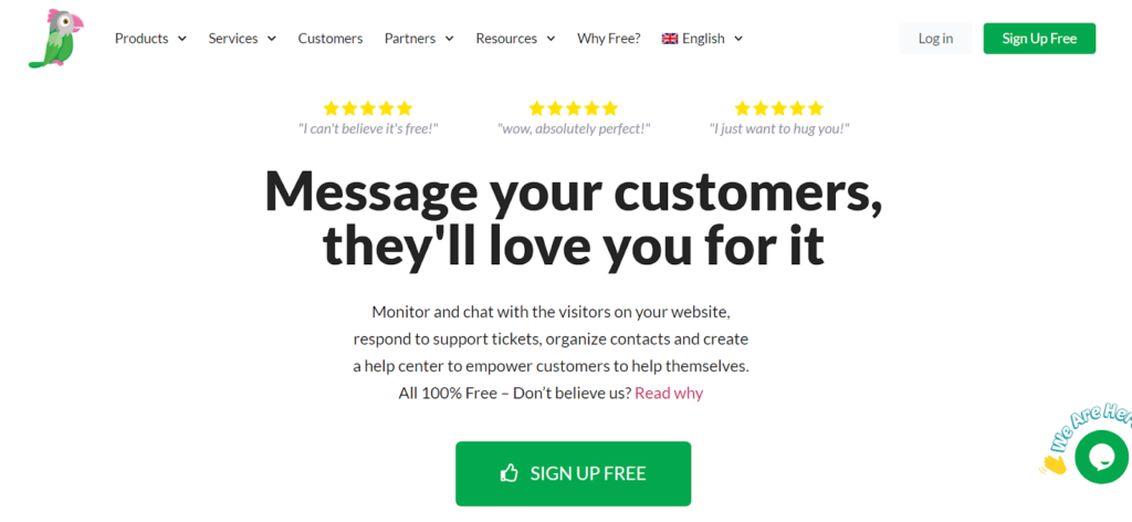 Tawk.to homepage - libreng ecommerce live chat software