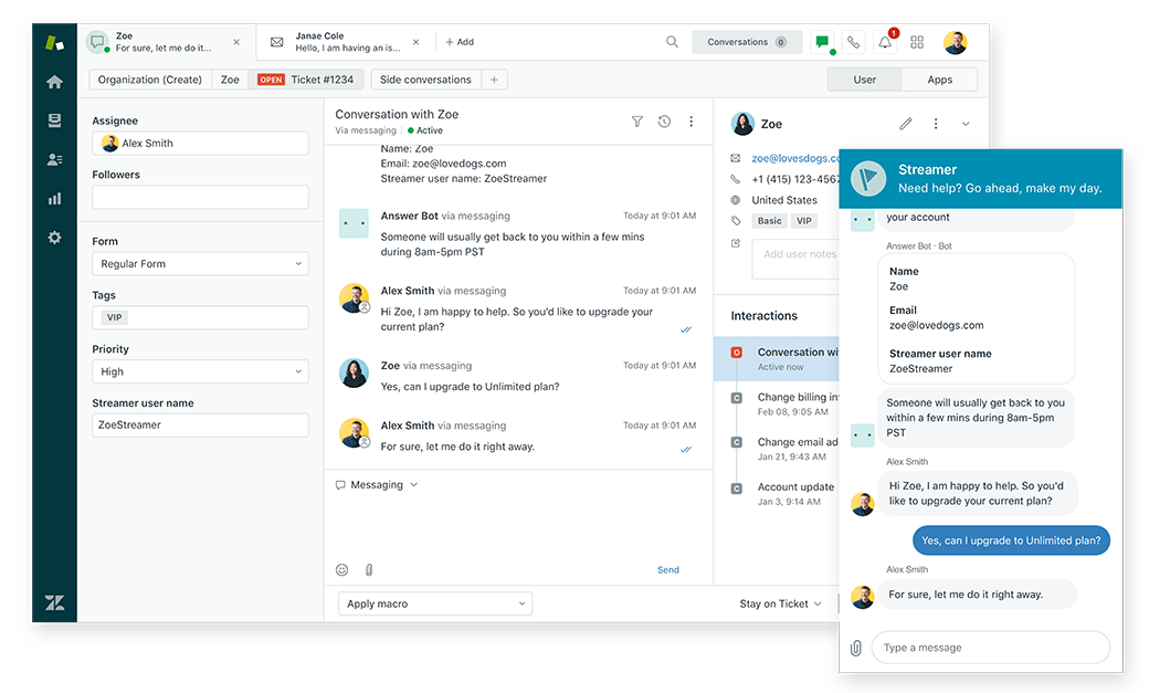Zendesk customer support at conversations