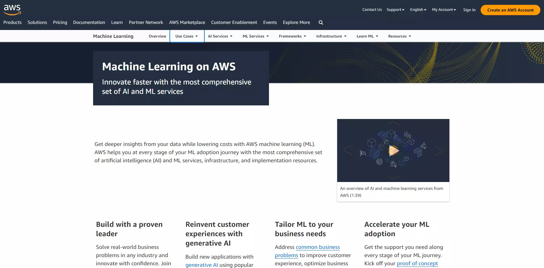 Amazon Machine Learning page