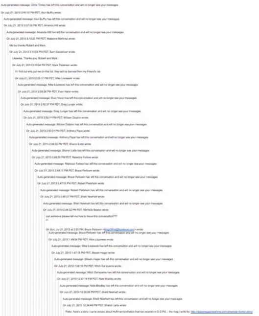 Isang mahabang at hindi organisadong email chain.