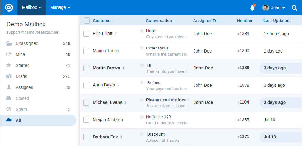 FreeScout self-hosted shared inbox - email ticket sa isang queue