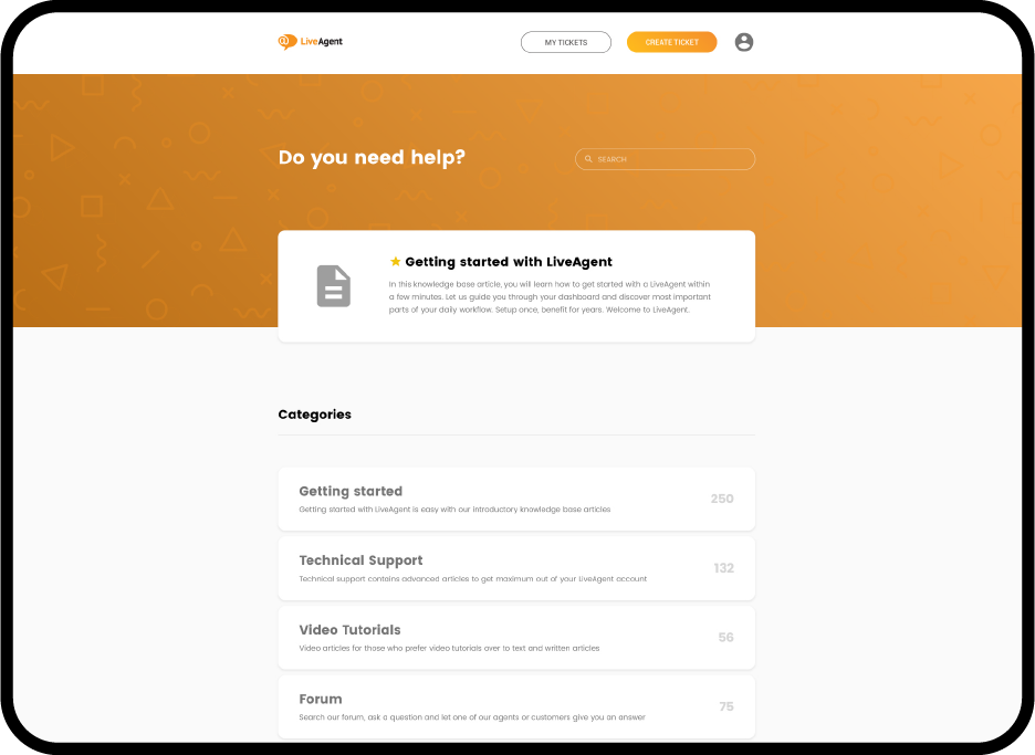 LiveAgent's internal knowledge base