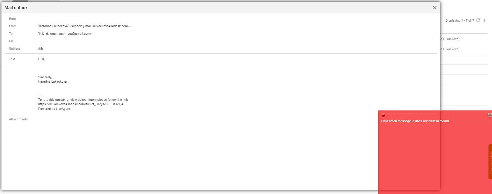 LiveAgent - Naayos na ang emails na may attachment na nagdudulot ng error
