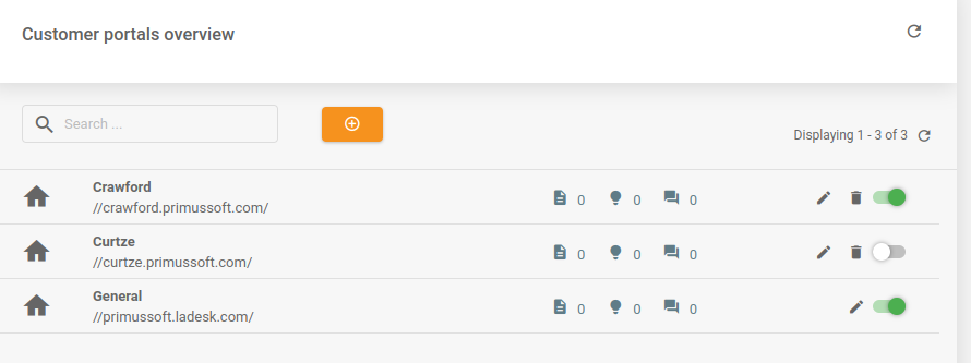 LiveAgent - Naayos na grid sa customer portal