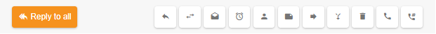 Reply to all button with additional email action icons for forwarding, deleting, and other functions on the LiveAgent software