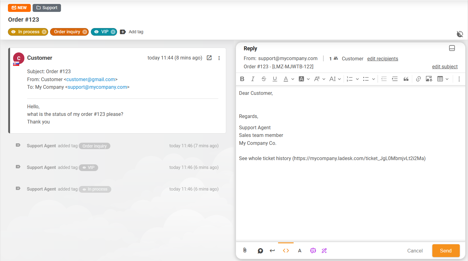 New layout of tickets in LiveAgent