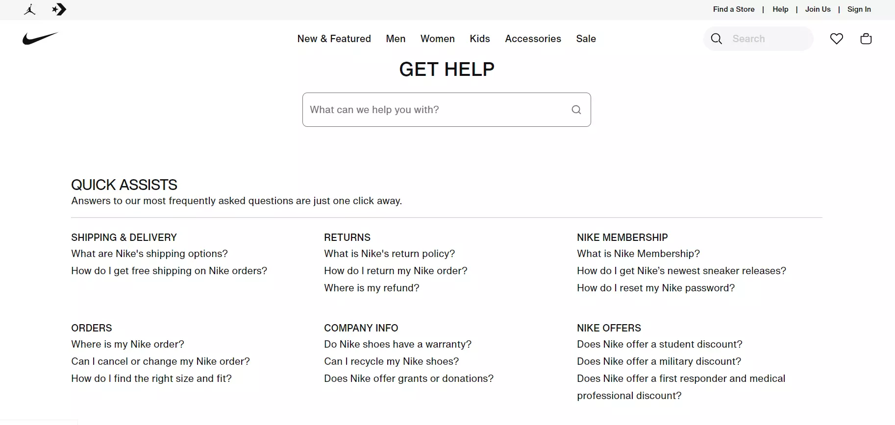 Knowledge base ng Nike