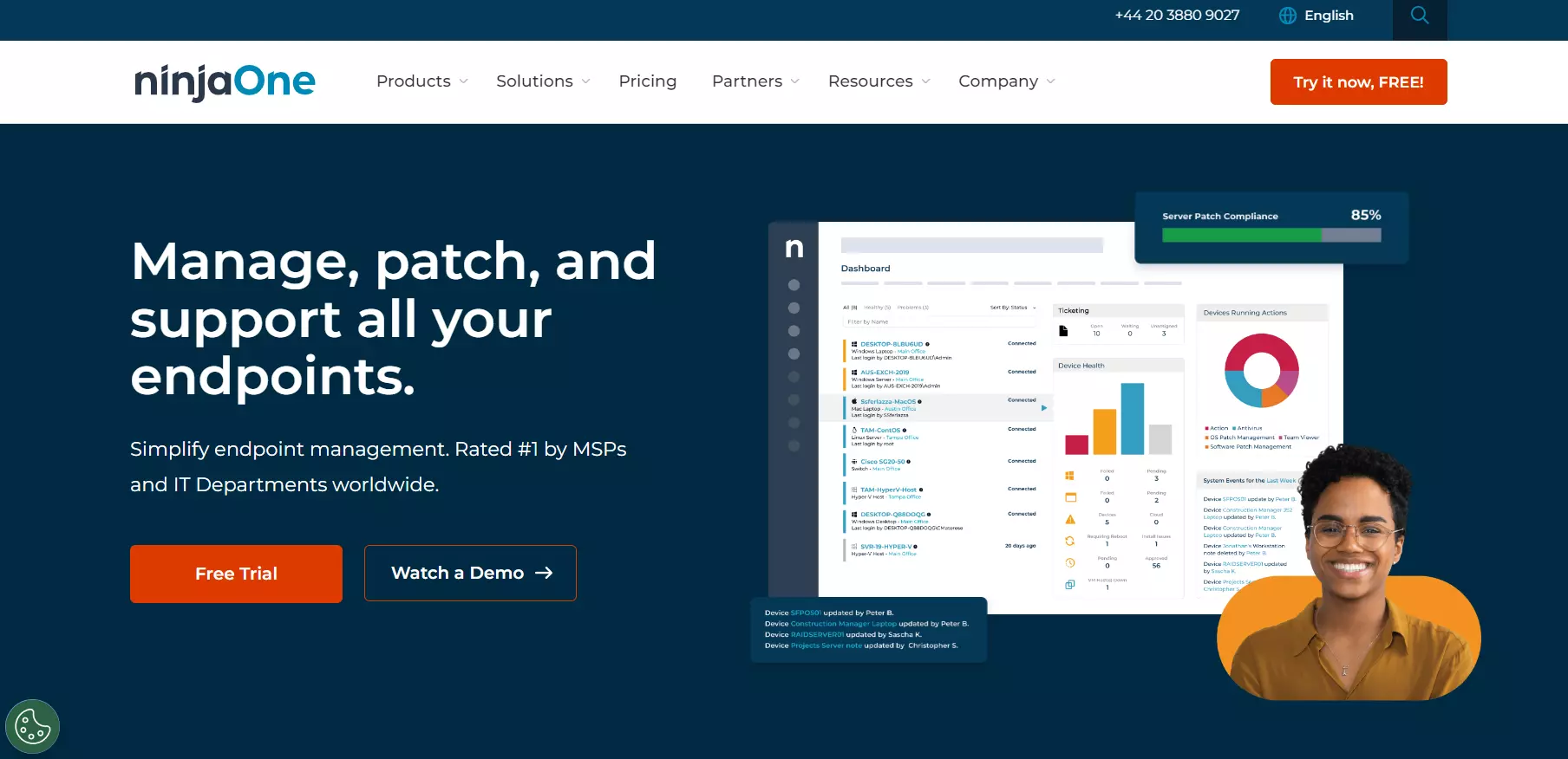 NinjaOne's home page - kumpletong IT management platform