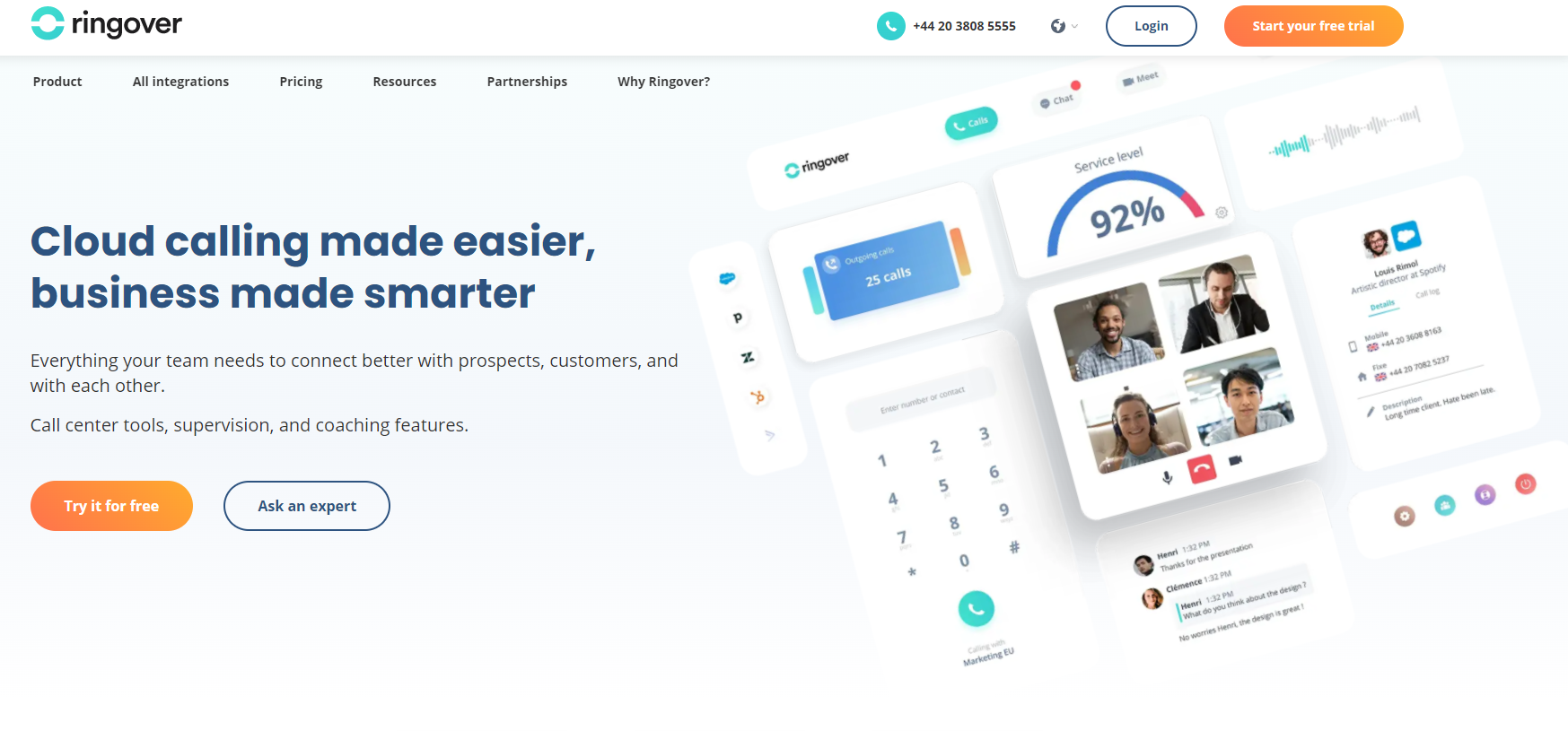 Ringover VoIP provider website