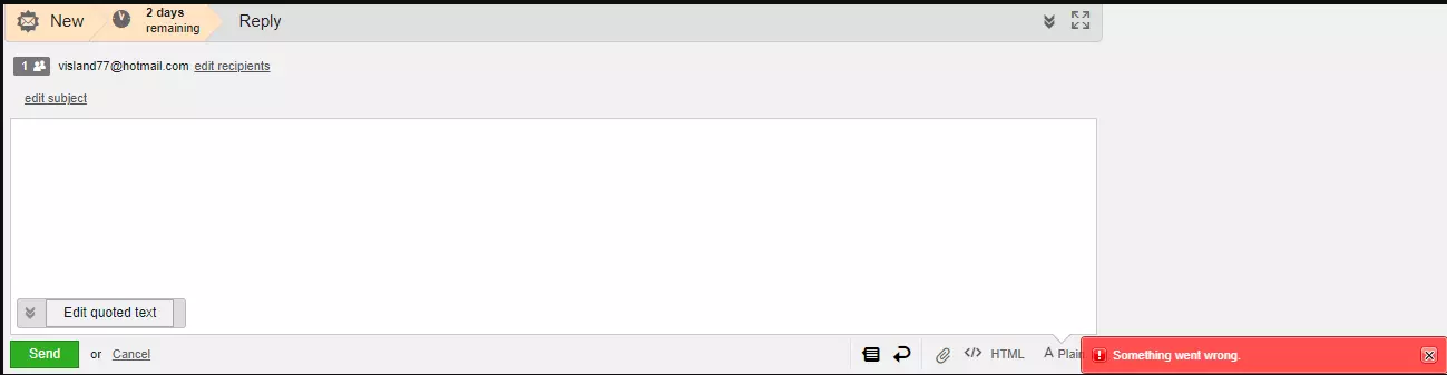 Saving invalid email template