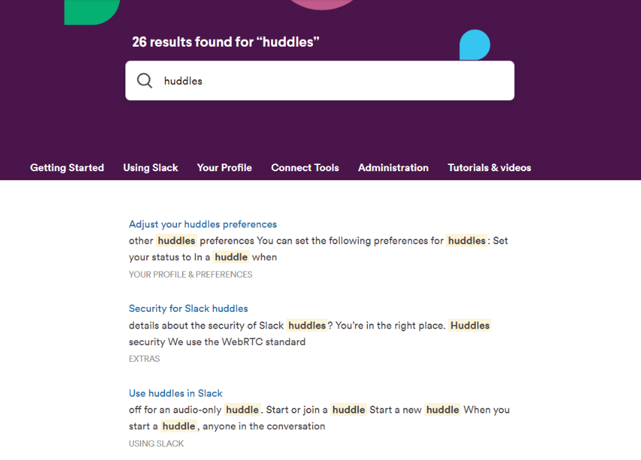 Slack search functionality