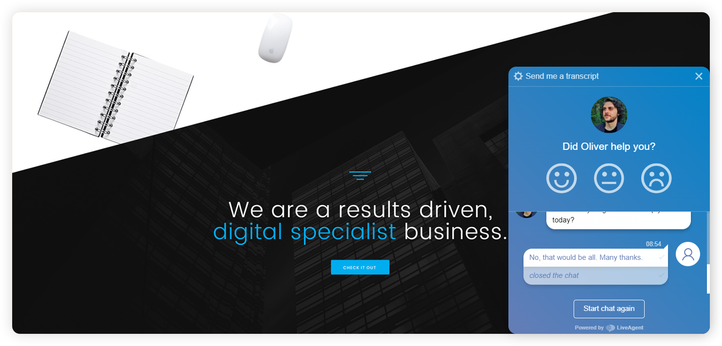 Example of an enterprise agent ranking window