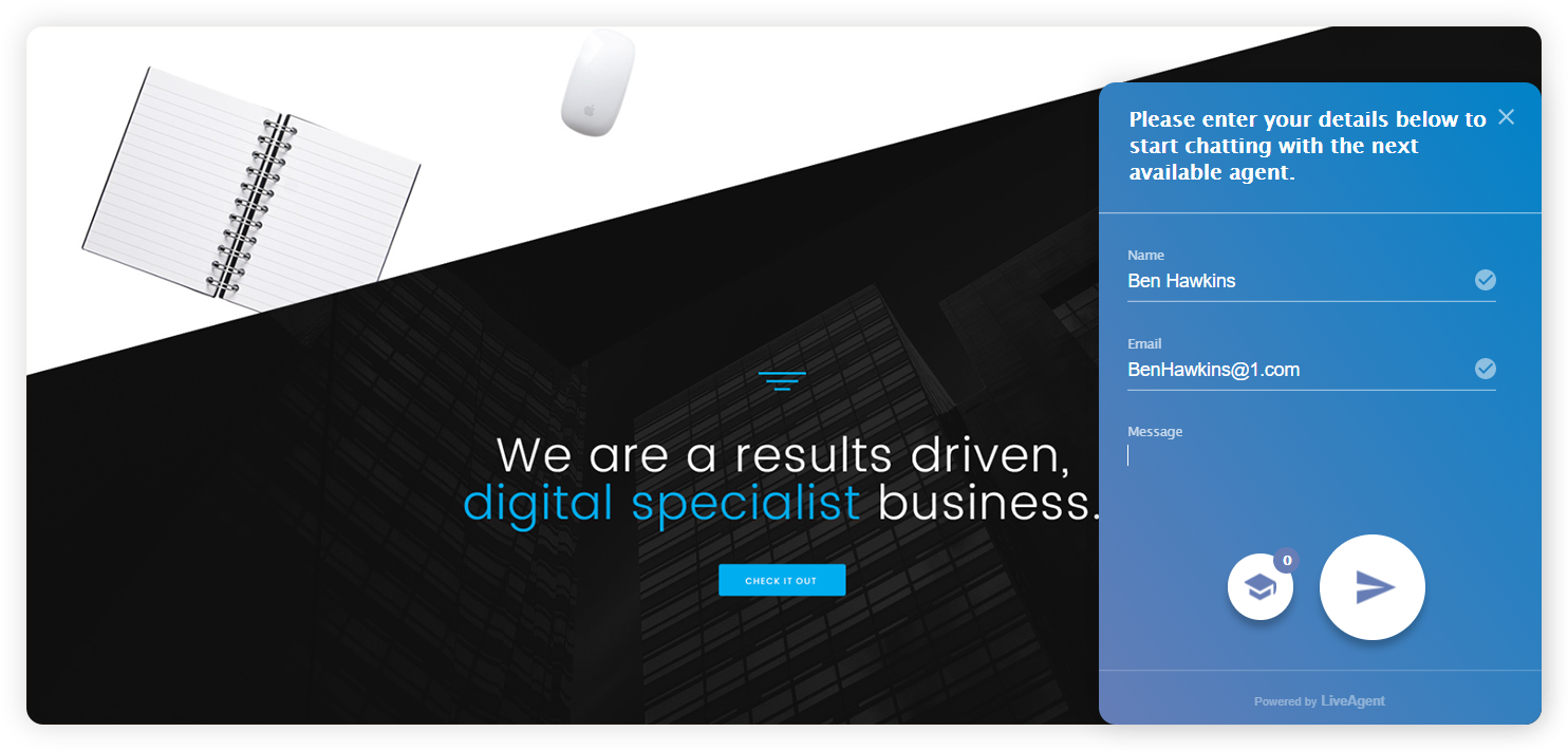 Example of an enterprise contact form