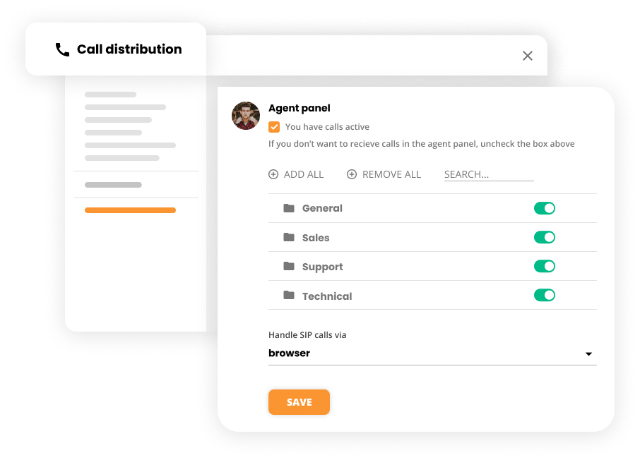 Call distribution settings sa Contact center software - LiveAgent