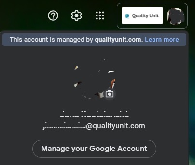 Quality Unit company email example