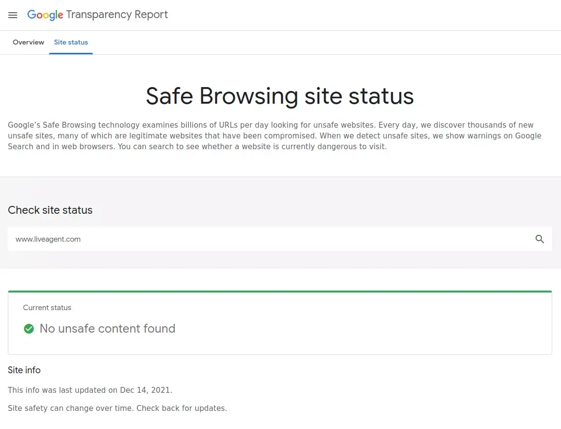 Suriin ang Safe Browsing status ng inyong site