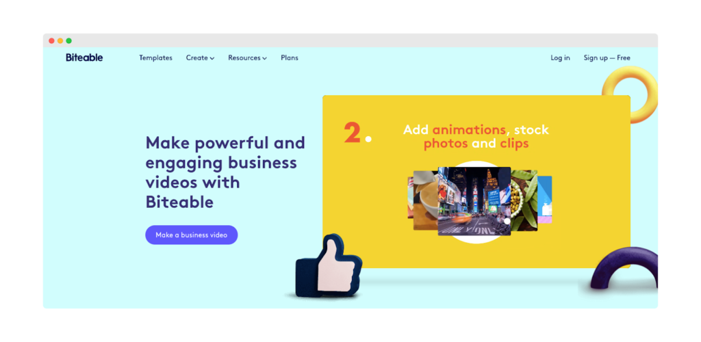 Biteable landing page