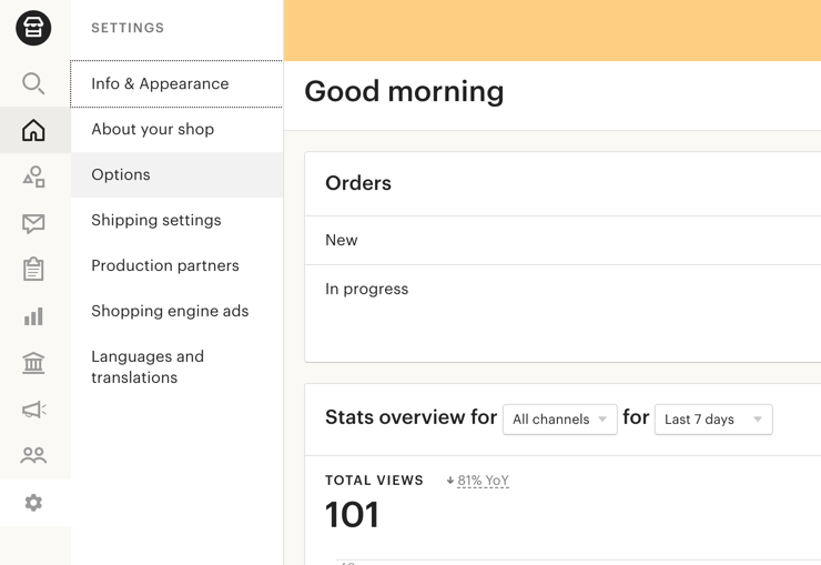 Etsy Shop Manager dashboard