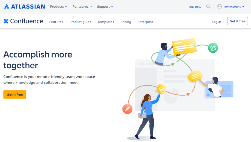 Sleek Confluence software home screen image
