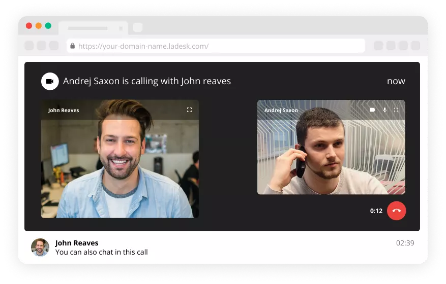 Video call feature in Live chat software - LiveAgent