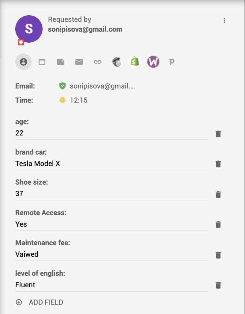 CRM call disposition example