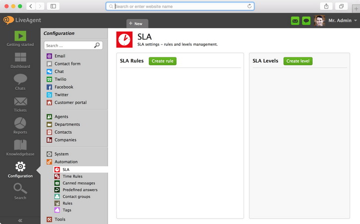 How to create a new SLA rule in LiveAgent
