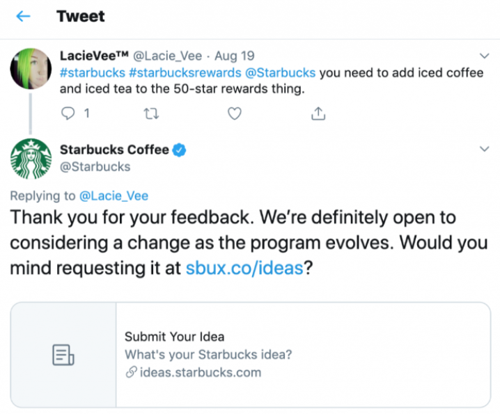 Ang Starbucks coffee tweet