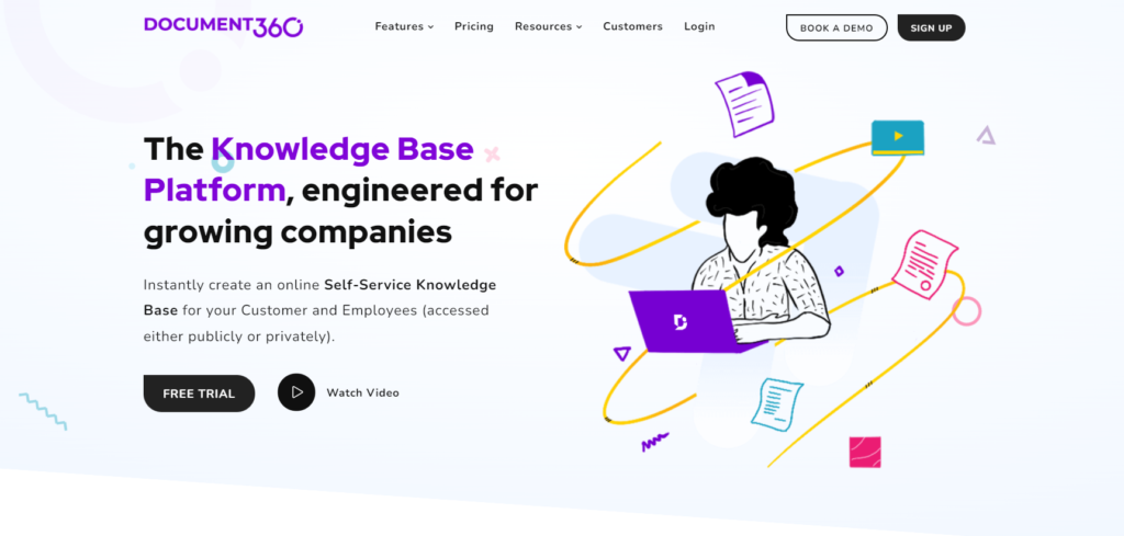 Document360 homepage