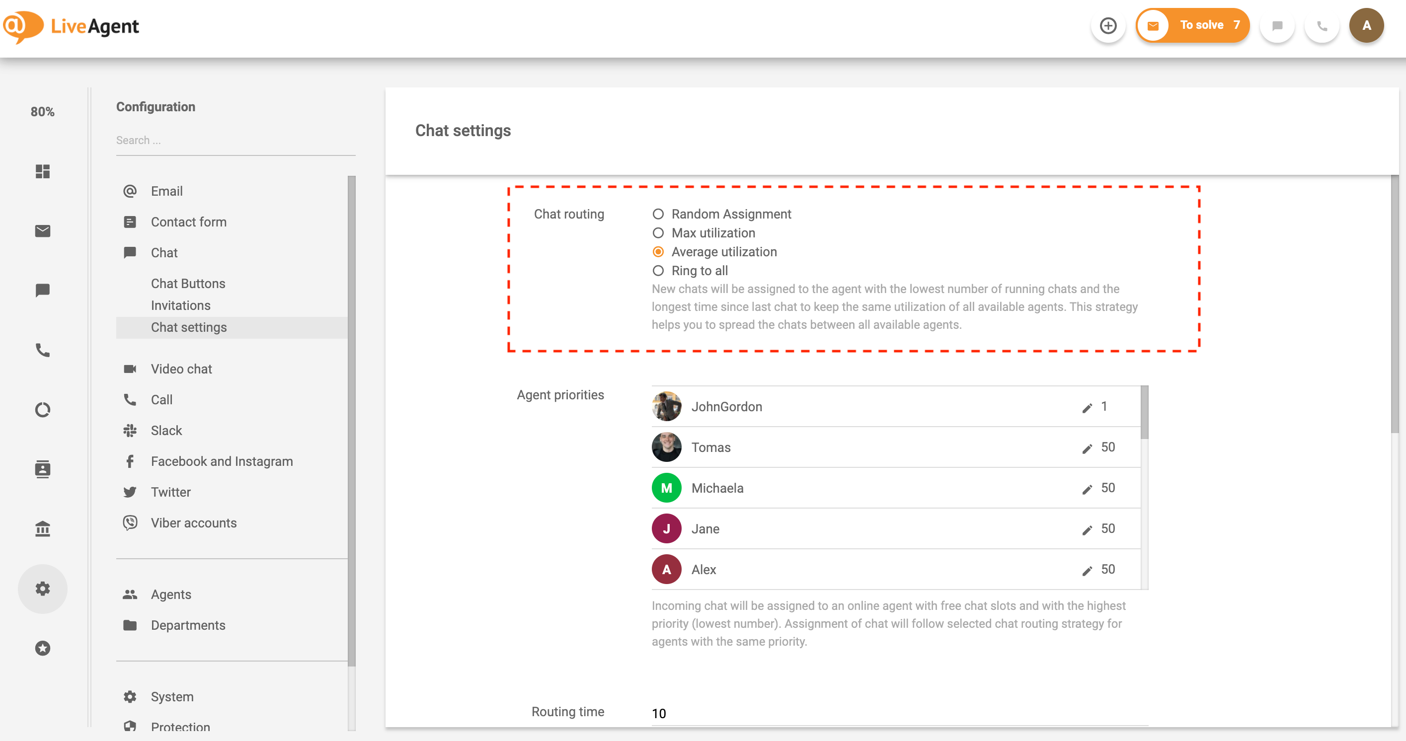 Automated ticket distribution at chat routing