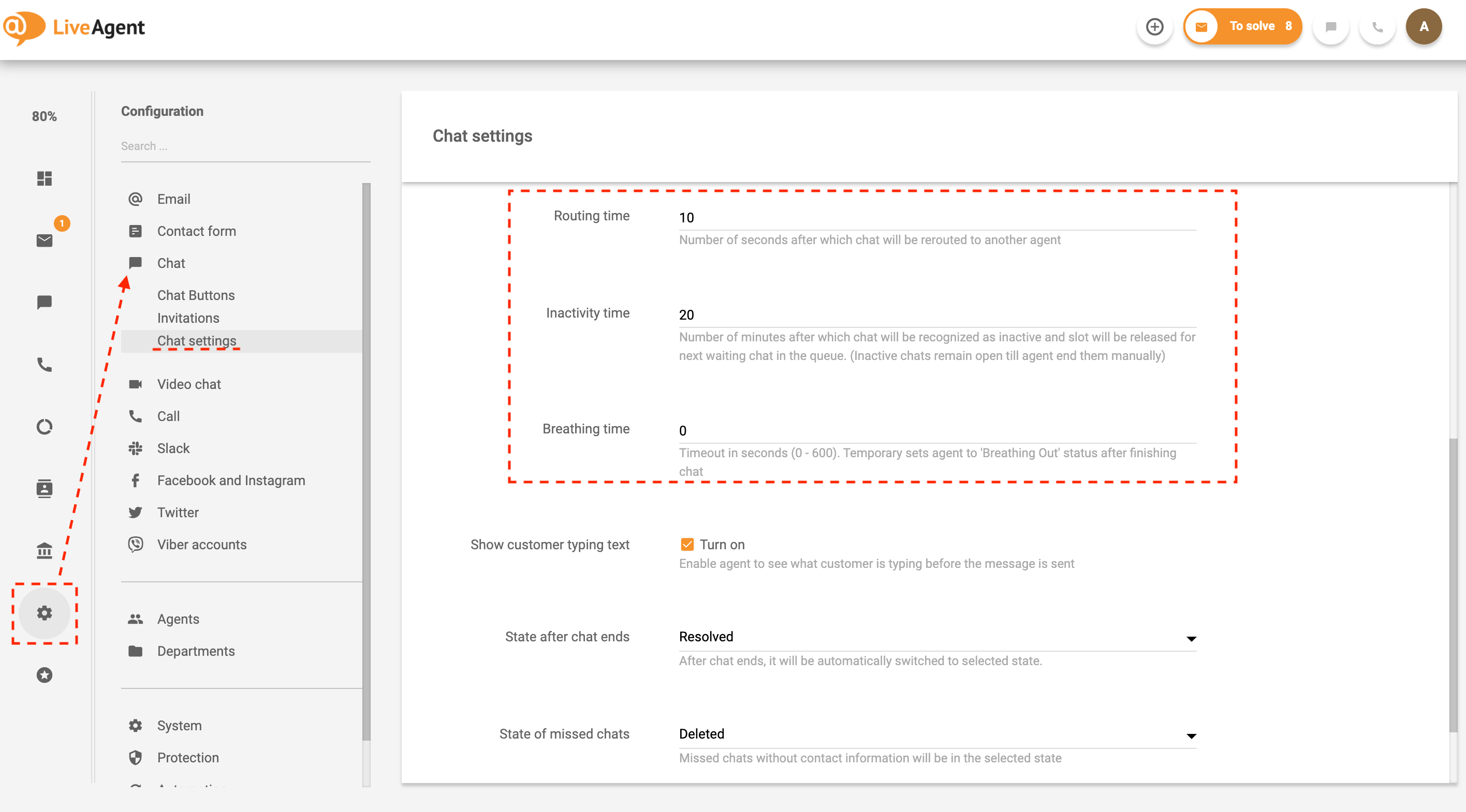 Chat routing settings sa LiveAgent
