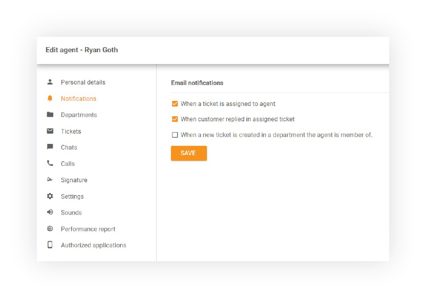 Email notifications sa LiveAgent