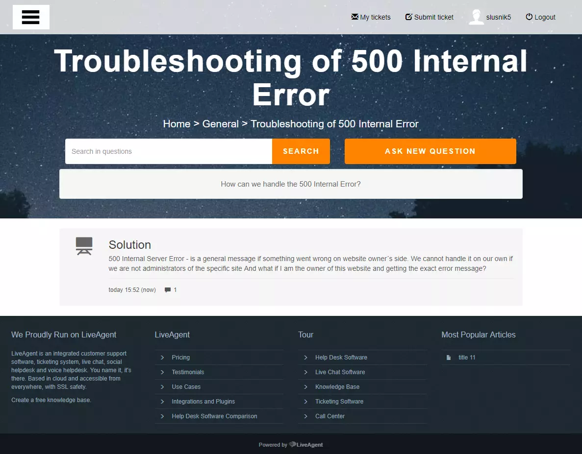 Forum sa customer portal