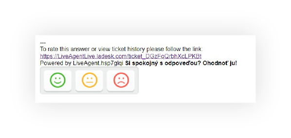 Online ticket history link in the email