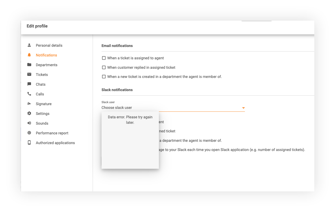 Slack notifications in LiveAgent