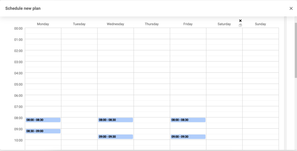 Device scheduling configuration