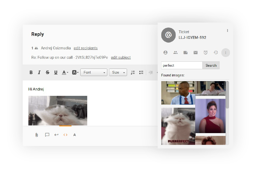 GIFs sa tickets LiveAgent