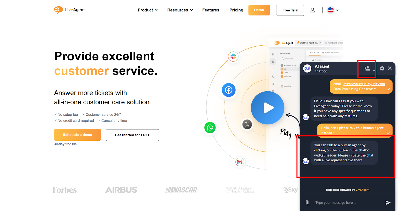Mga feature ng AI Chatbot
