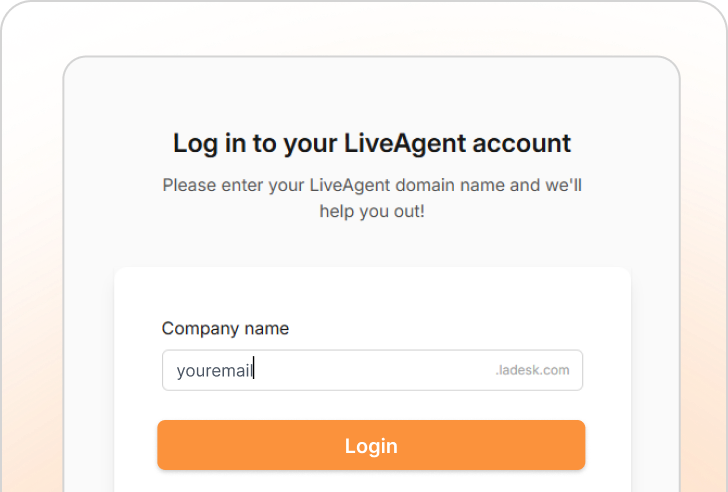 Sing In to LiveAgent