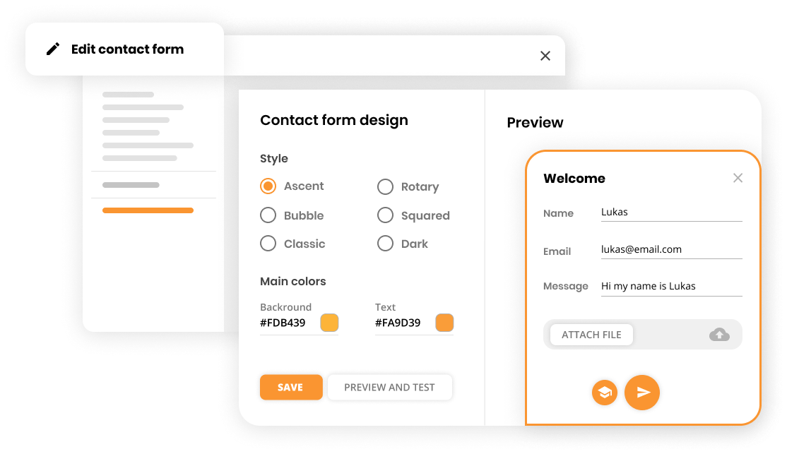 Example of a contact form
